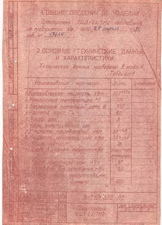 Продам паспорт СШЗ-6.6/7М2 Электропечь