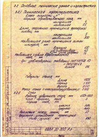 Фрезерный техпаспорт 5К328А, 6М83, 6М83Г, 53А20, 53А20В, 6Р12, 6Р12Б
