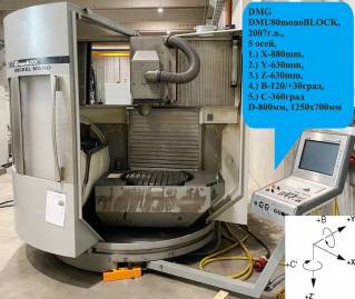 Обрабатывающий центр DMG DMU80, 5 осевой